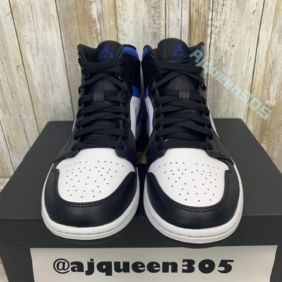 Air Jordan 1 Mid White Black Laser Blue - Picture 4 of 6